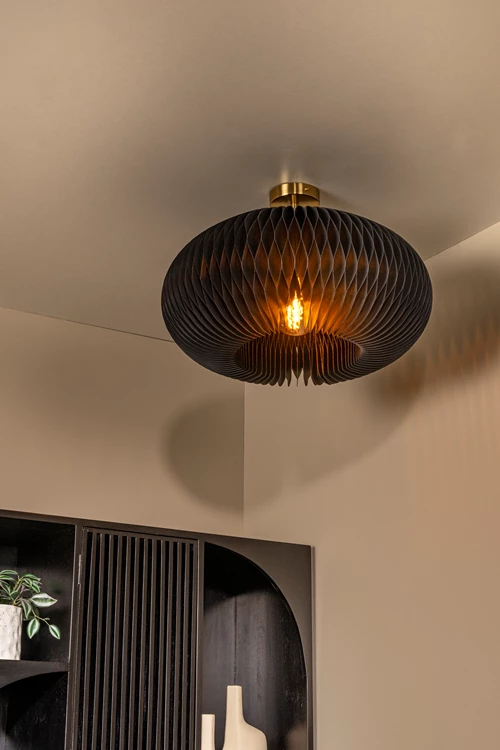 Lucide ARMONI - Deckenleuchte - Ø 52 cm - 1xE27 - Schwarz - Atmosphäre 1